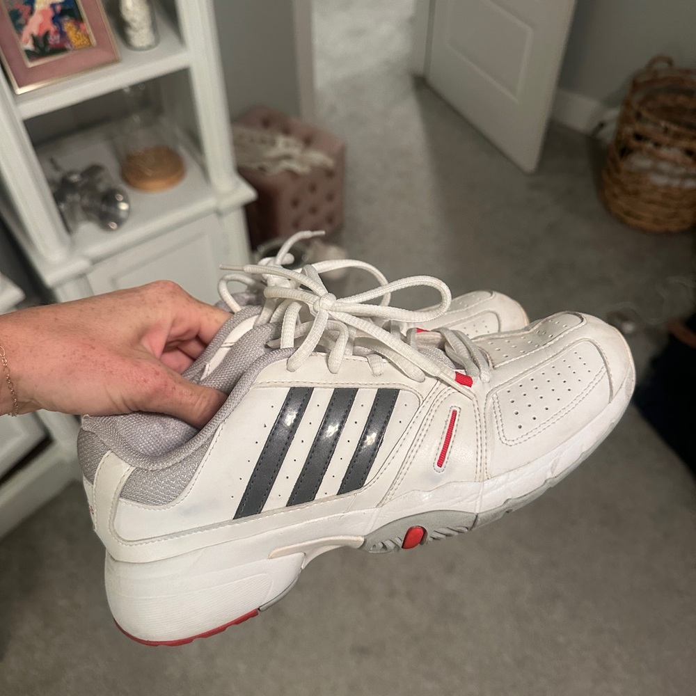 Adidas White and Black Tennis Shoes 8.5